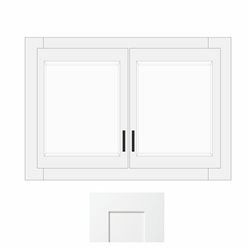 White Shaker 30" x 12" Single Decorative Stacker Wall Cabinet w/Plain Glass Door - WS-W3012PG