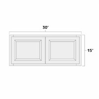 Aspen White 30" x 15" Bridge Wall Cabinet - ASP-W3015