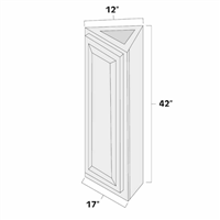 Aspen White 12" x 42" Angled End Wall Cabinet - ASP-WCA1242