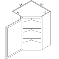 Brae 24" x 30" Diagonal Corner Wall Cabinet BRA-WCD2430