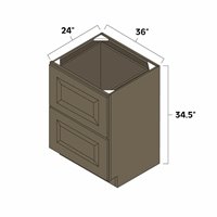 Winchester Grey 36" Two Drawer Base Cabinet - WIN-2DB36