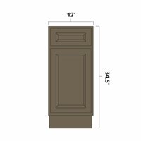 Winchester Grey 12" Single Door & Drawer Base Cabinet - WIN-B12