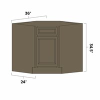 Winchester Grey 36" Diagonal Sink Base Cabinet - WIN-DCSB36