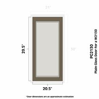 Winchester Grey 21" x 30" Single Plain Glass Door - WIN-PG2130