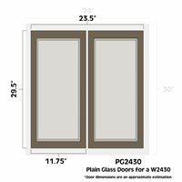 Winchester Grey 24" x 30" Double Plain Glass Doors - WIN-PG2430