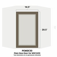 Winchester Grey 30" Single Diagonal Plain Glass Door - WIN-PGWDC30