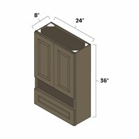 Winchester Grey 24" x 36" Toilet Topper Bathroon Wall Cabinet - WIN-TT2436
