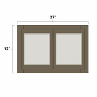 Winchester Grey 27" x 12" Double Decorative Stacker Wall Cabinet w/ Plain Glass Door - WIN-W2712PG