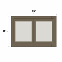Winchester Grey 36" x 12" Double Decorative Stacker Wall Cabinet w/ Plain Glass Door - WIN-W3612PG
