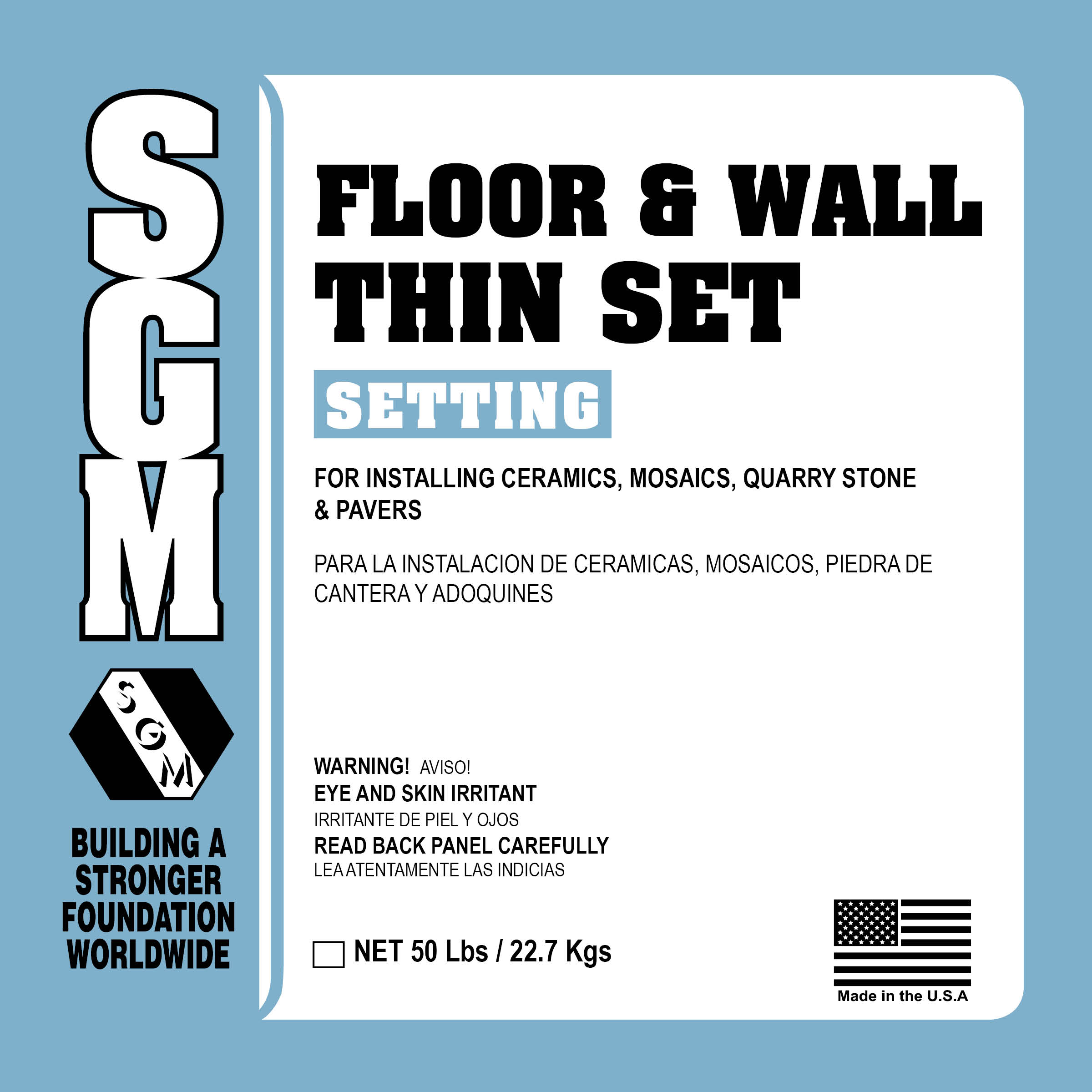 SGM 726 Floor and Wall Thin-Set Mortar Gray - 50 Lbs.