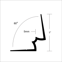 5MM No-Lip Stair Riser 80 Degree Angle