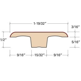 Dynamic Plank 12mm Laminate T-Molding - Sand Maple 35727