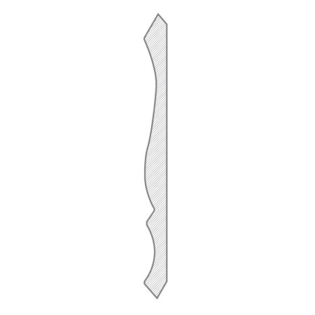 (image for) M-Trim 43 11/16" x 7" x 16' Primed MDF Crown Molding - Colonial