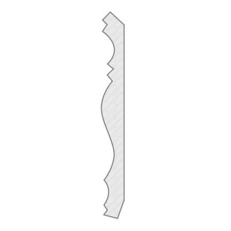 (image for) M-Trim 734 11/16" x 7-3/4" x 16' Primed MDF Crown Molding - Traditional