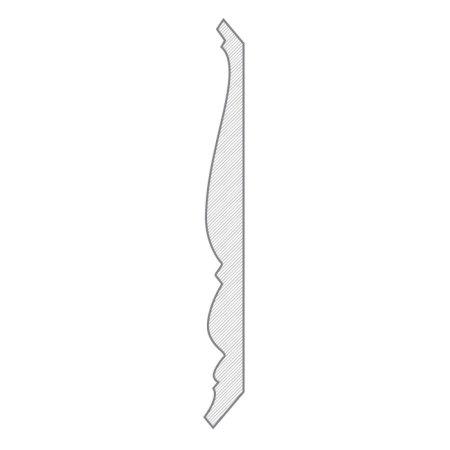(image for) M-Trim 814 15/16" x 8-1/4" x 16' Primed MDF Crown Molding - Tempo