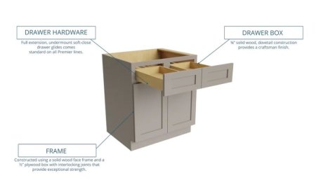 (image for) Bright White 12" Single Door & Drawer Base Cabinet - BW-B12