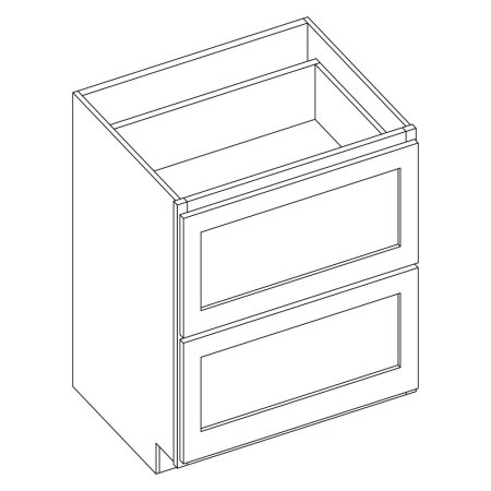 (image for) Brooklyn White 2-Drawer Base Cabinet - BW-DB36-2