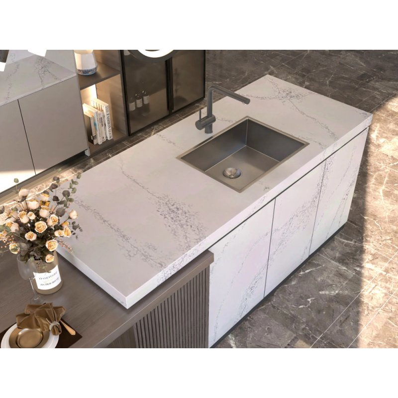 (image for) SOLSTONE Quartz Full Slab 126" x 63" 3cm - Aurora