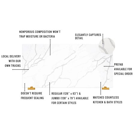 (image for) SOLSTONE Quartz Full Slab 126" x 63" 3cm - Calacatta Oro