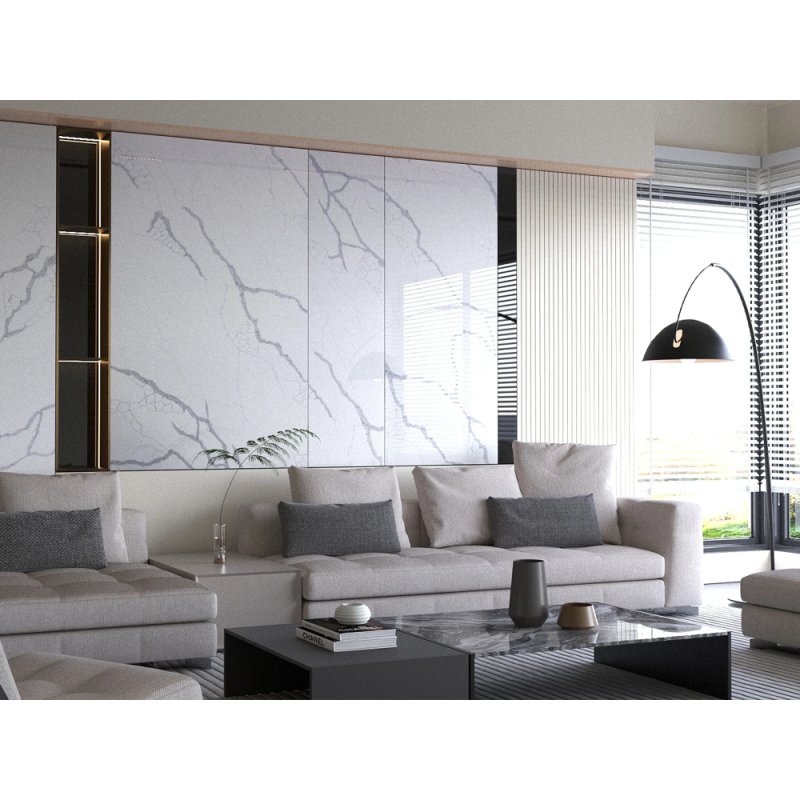 (image for) SOLSTONE Quartz Full Slab 126" x 63" 3cm - Calacatta Super