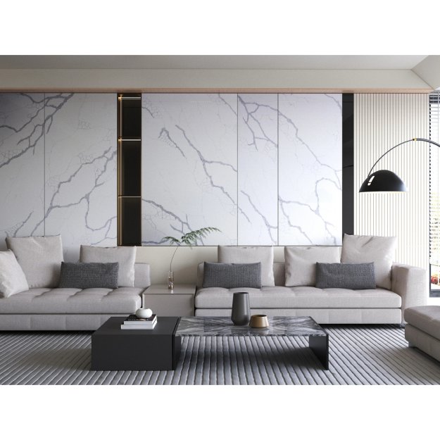 (image for) SOLSTONE Quartz Full Slab 126" x 63" 3cm - Calacatta Super