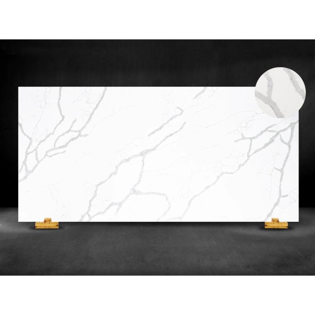 (image for) SOLSTONE Quartz Full Slab 126" x 63" 3cm - Calacatta Super