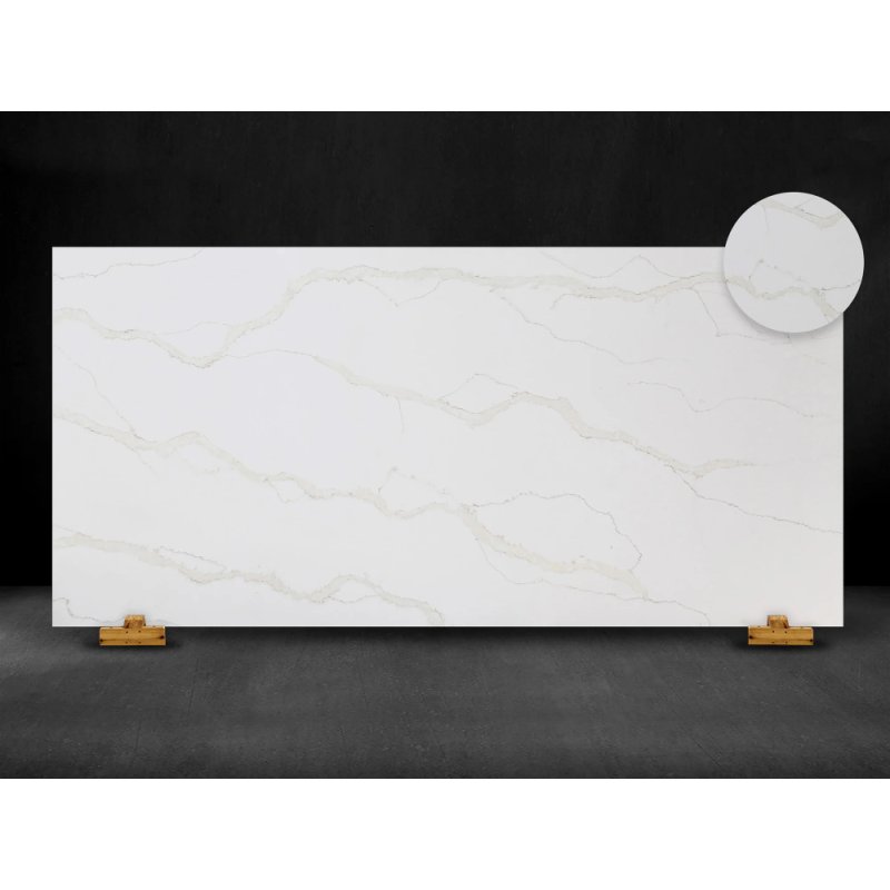 SOLSTONE Quartz Full Slab 126\" x 63\" 3cm - Calista