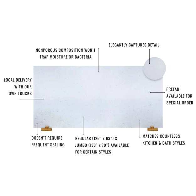 (image for) SOLSTONE Quartz Full Slab 126" x 63" 3cm - Grey Mist