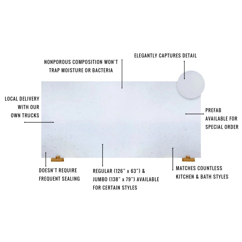 (image for) SOLSTONE Quartz Full Slab 126" x 63" 3cm - Grey Mist