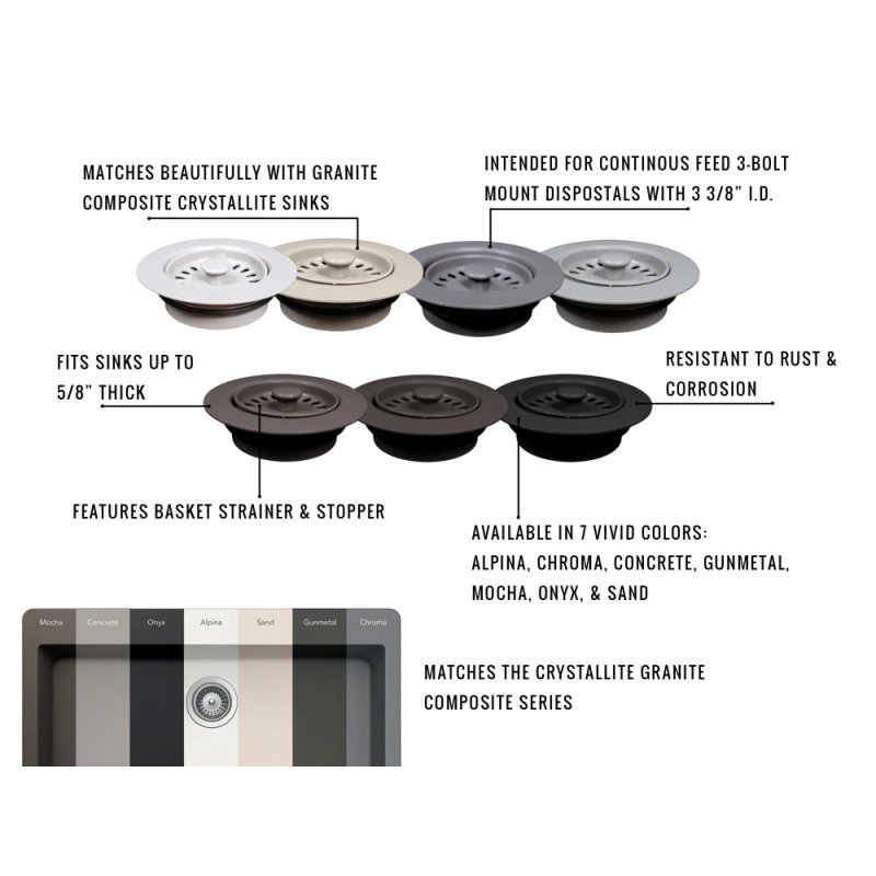 (image for) PELICAN Disposer Crystallite Series Color Matching Flanges - Chroma