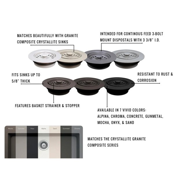 (image for) PELICAN Disposer Crystallite Series Color Matching Flanges - Concrete