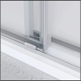 PELICAN PL-03A42 Double Sliding Frameless Shower Door w/ 3/8" Clear Glass - Brushed Nickel