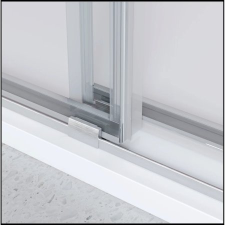 (image for) PELICAN PL-03A42 Double Sliding Frameless Shower Door w/ 3/8" Clear Glass - Chrome