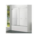 (image for) PELICAN PL-03A42 Double Sliding Frameless BathTub Doors w/ 3/8" Clear Glass - Brushed Nickel