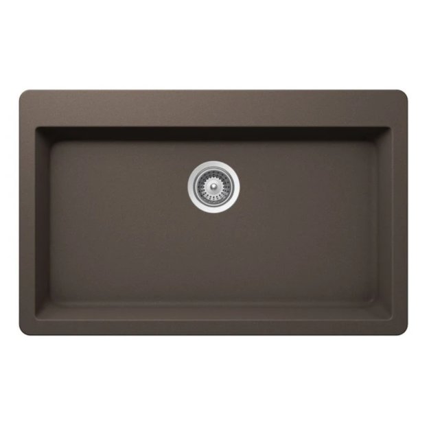 (image for) PELICAN PL-100 33" x 20 7/8" x 9.7/16" Granite Composite Single Bowl Sink - Mocha