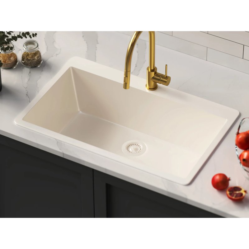 (image for) PELICAN PL-100 33" x 20 7/8" x 9.7/16" Granite Composite Single Bowl Sink - Sand