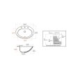 (image for) PELICAN PL-1011 Porcelain Self-Rimming Bathroom Sink 15 1/2" x 11 1/4" x 6 1/8'' w/ 8 Inch Spread - White