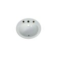 (image for) PELICAN PL-1011 Porcelain Self-Rimming Bathroom Sink 15 1/2" x 11 1/4" x 6 1/8'' w/ 8 Inch Spread - White