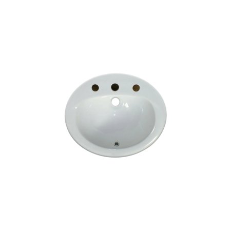 (image for) PELICAN PL-1011 Porcelain Self-Rimming Bathroom Sink 15 1/2" x 11 1/4" x 6 1/8'' w/ 8 Inch Spread - White