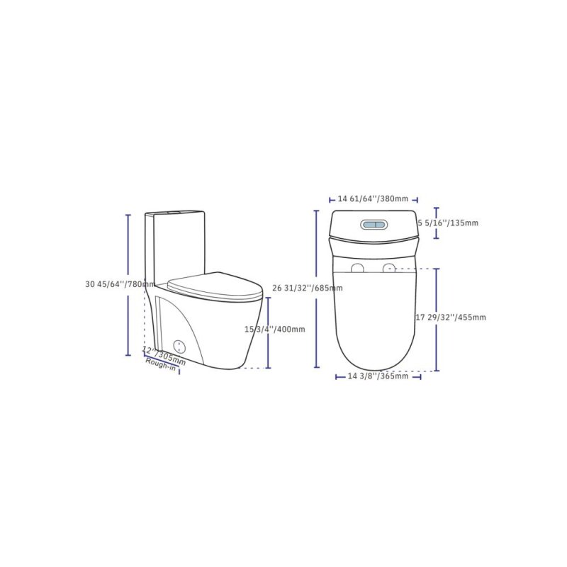 (image for) PELICAN PL-12011 One Piece High-Efficiency Dual Flush Toilet (1.6 gpf / 0.8 gpf)