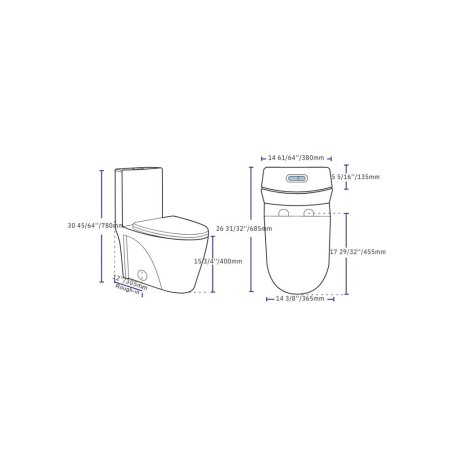(image for) PELICAN PL-12011 One Piece High-Efficiency Dual Flush Toilet (1.6 gpf / 0.8 gpf) - Matte Black