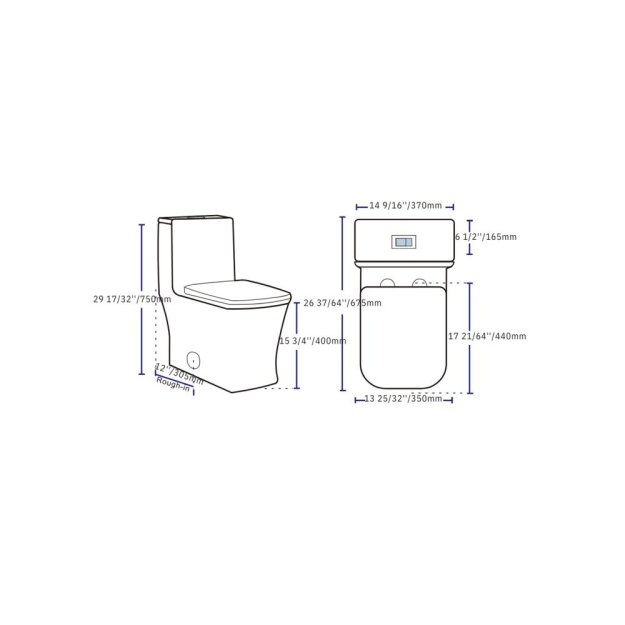 (image for) PELICAN PL-12044 One Piece High-Efficiency Dual Flush Toilet (1.6 gpf / 0.8 gpf)