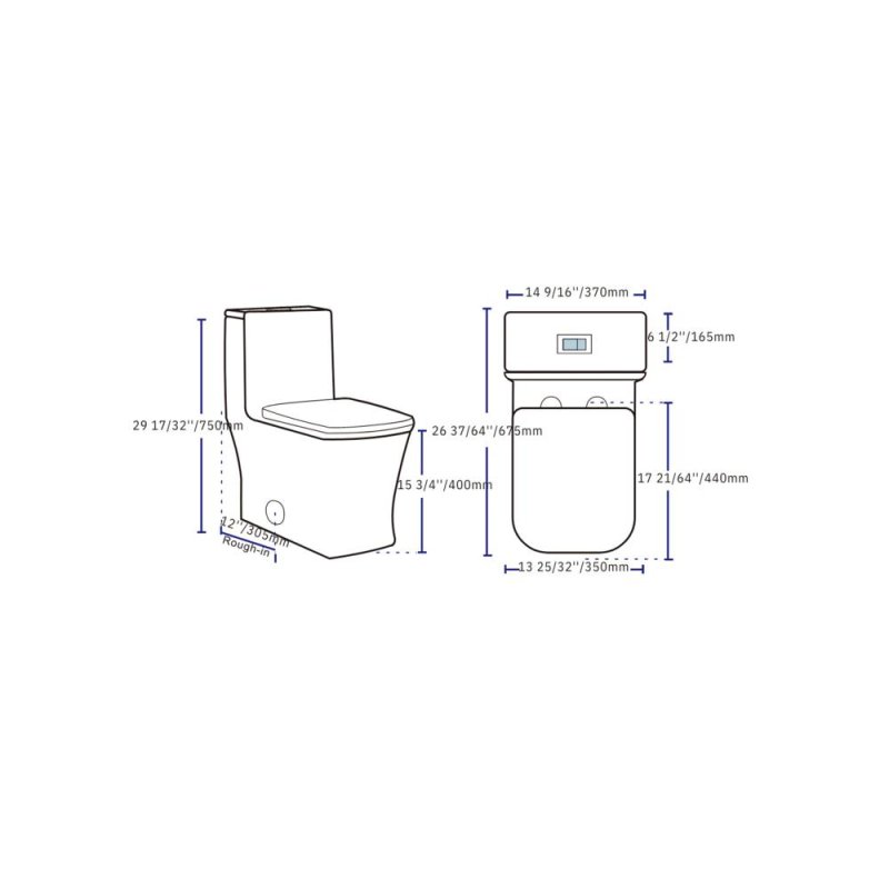 (image for) PELICAN PL-12044 One Piece High-Efficiency Dual Flush Toilet (1.6 gpf / 0.8 gpf)