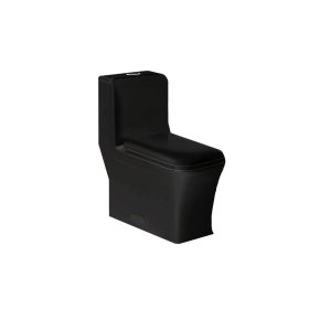 PELICAN PL-12044 One Piece High-Efficiency Dual Flush Toilet (1.6 gpf / 0.8 gpf) - Matte Black