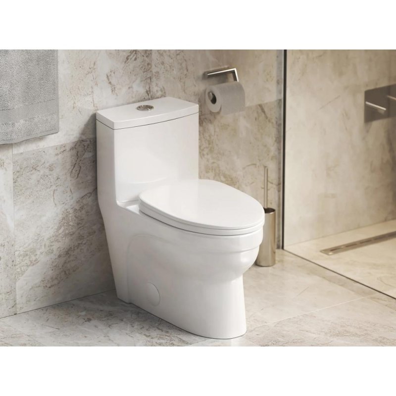 (image for) PELICAN PL-12050 ADA Compliant One Piece High-Efficiency Dual Flush Toilet (1.6 gpf / 0.8 gpf)