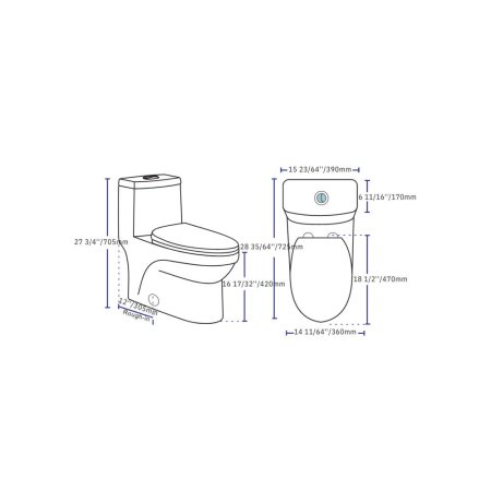 (image for) PELICAN PL-12050 ADA Compliant One Piece High-Efficiency Dual Flush Toilet (1.6 gpf / 0.8 gpf)