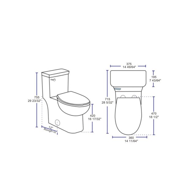 (image for) PELICAN PL-12335 ADA Compliant One Piece High-Efficiency Single Flush Toilet (1.28 gpf)