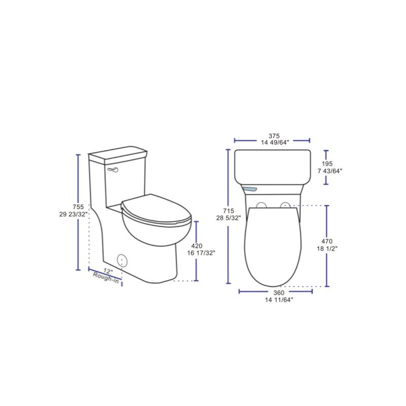 (image for) PELICAN PL-12335 ADA Compliant One Piece High-Efficiency Single Flush Toilet (1.28 gpf)