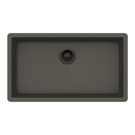 (image for) PELICAN PL-150 29 1/2" x 18 3/4" x 9 1/2" Granite Composite Single Bowl Sink - Gunmetal