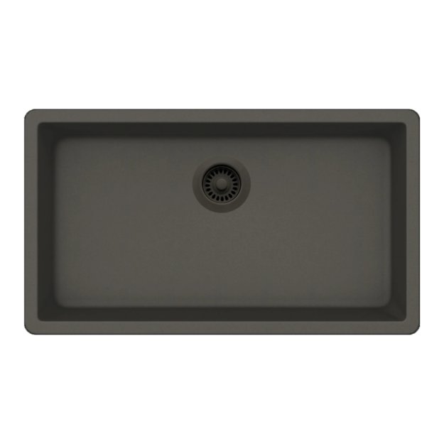 (image for) PELICAN PL-150 29 1/2" x 18 3/4" x 9 1/2" Granite Composite Single Bowl Sink - Gunmetal